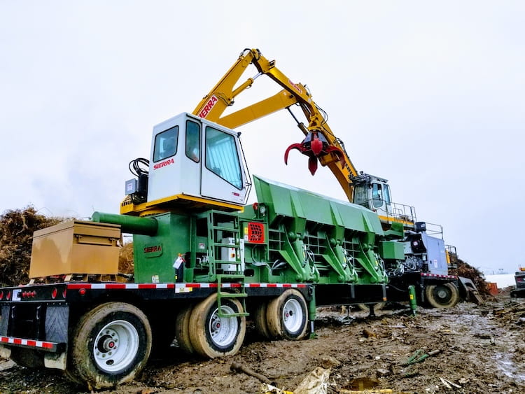 Large demolition equipment on site of a project